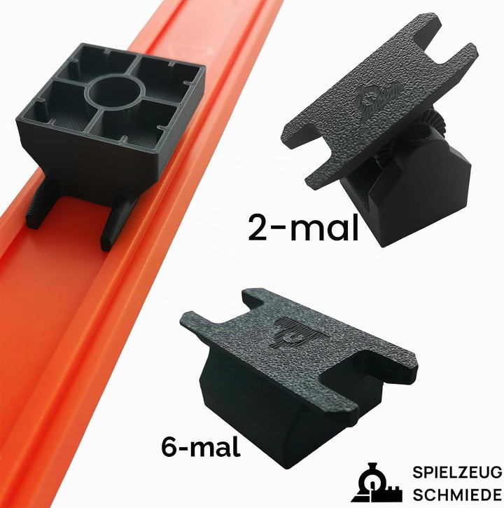 Adapter Set kompatibel mit HOT Wheels Tracks &amp; LEGO DUPLO Steine - 8 Adapter (6 starr, 2 beweglich)