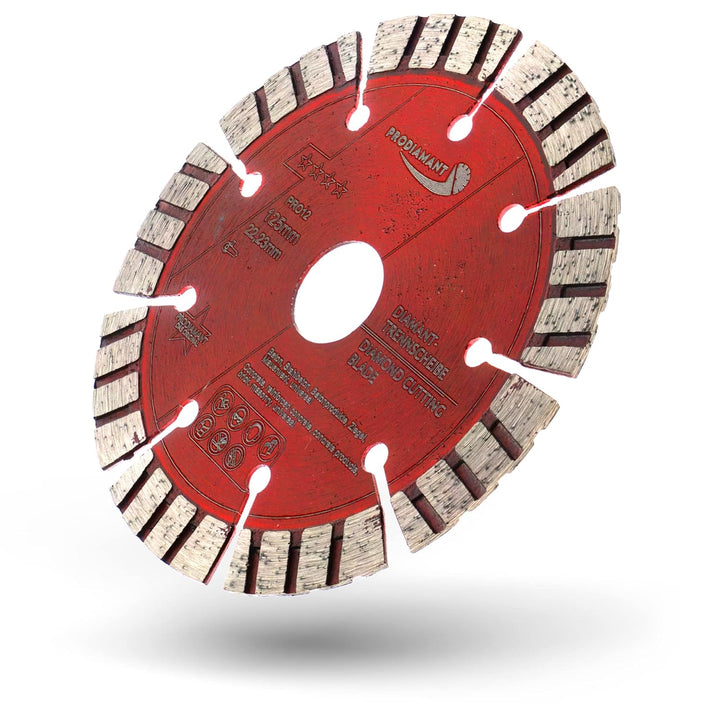 PRODIAMANT Turbo Diamant-Trennscheibe Beton 125mm x 22,23 mm Segmenthöhe 12mm 125/22,23mm, 125/22,23