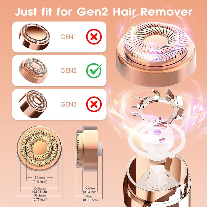 Gurelax Gesichtshaarentferner Ersatzköpfe für Flawless Finishing Touch, Schmerzlosen Generation 2 Er