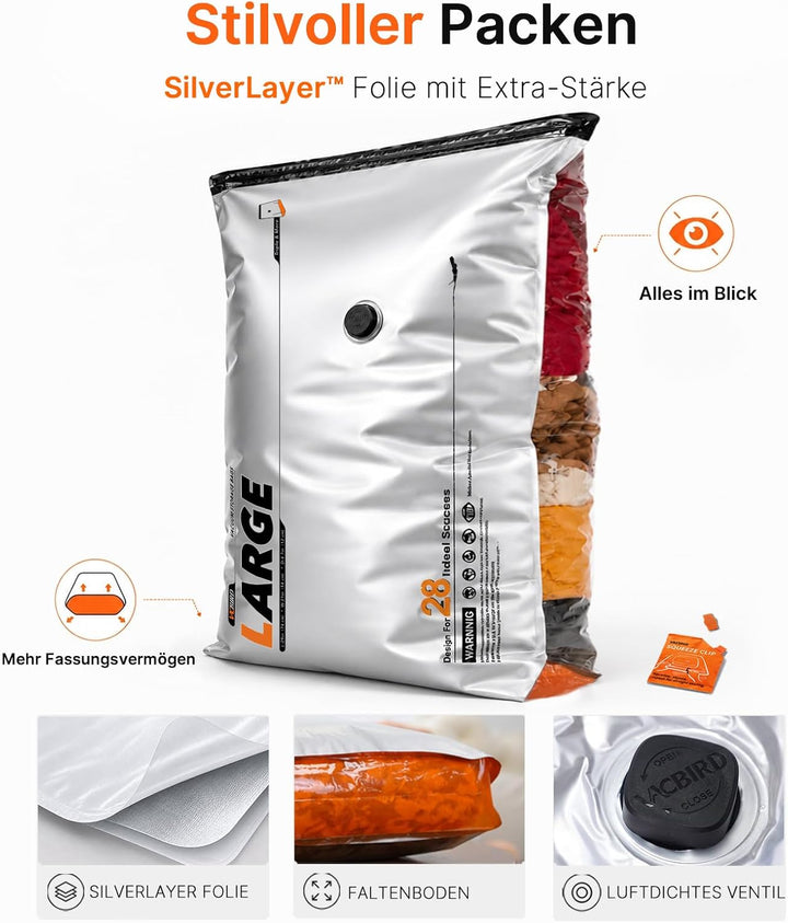 10 Stück Vakuumbeutel für Kleidung mit wiederaufladbarer elektrischer USB-Pumpe, 5× 54×74 cm und 5×