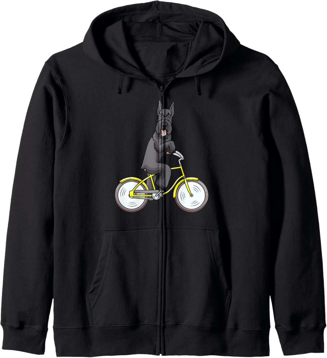 Riesenschnauzer Hund Mit Fahrrad Kapuzenjacke