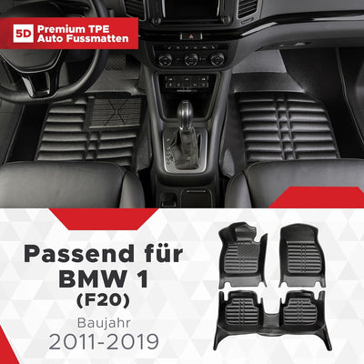 fussmattenprofi.com Auto Fussmatten Kompatibel mit BMW 1 (F20) Baujahr 2011-2019 I 100% Passgenau Ge