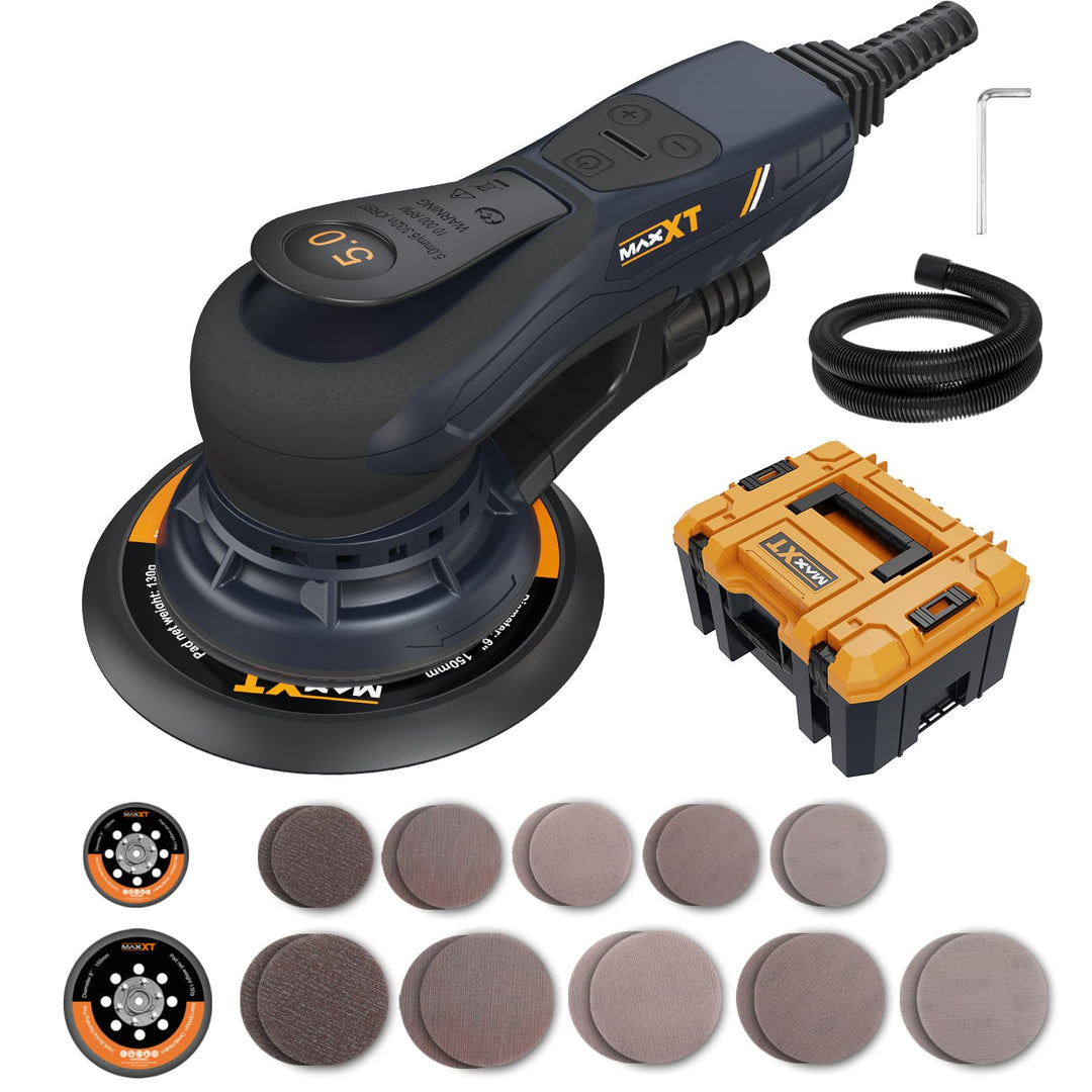 MAXXT 5.0mm Exzenterschleifer Brushless | 350W EC-Motor |150mm &amp; 125mm Dual-Schleifplatte | 4000-100