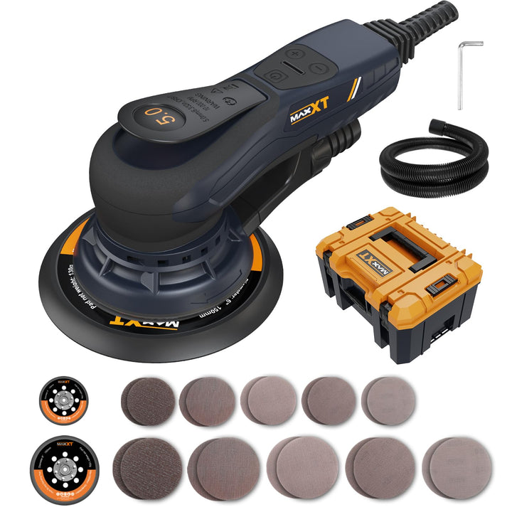 MAXXT 5.0mm Exzenterschleifer Brushless | 350W EC-Motor |150mm &amp; 125mm Dual-Schleifplatte | 4000-100