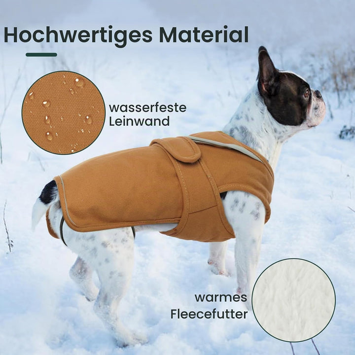 Kuoser Wasserdicht Hundemantel Hundejacke für Kleine Mittelgrosse Hunde, Reflektierende Leinwand Win