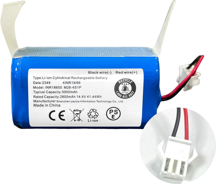 XITAIAN 14.4V 36Wh 2600mAh INR18650 M26-4S1P Ersatzakku für ECOVACS Roboter Staubsauger 2349 4INR19/