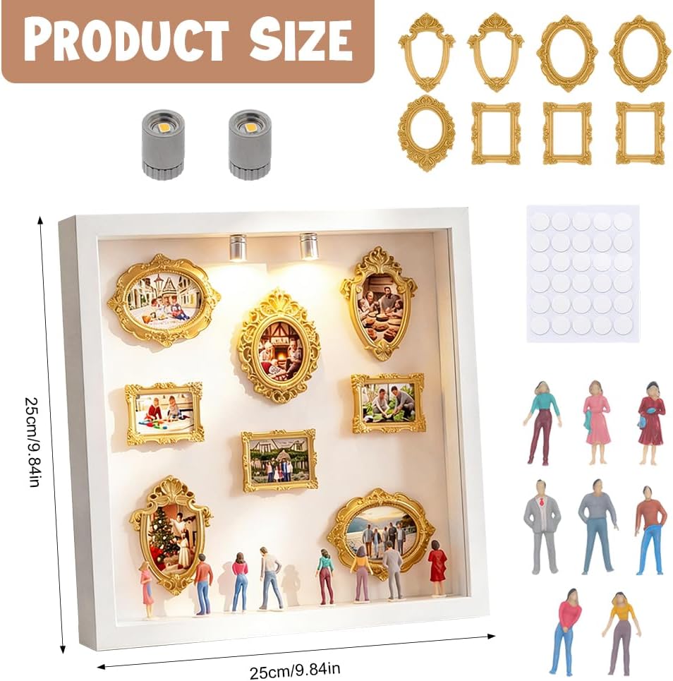 DIY Mini Museum Silhouette Box,Neu Kreatives Erinnerungsdisplay Kit,Minis Vintage Bilderrahmen Mit G