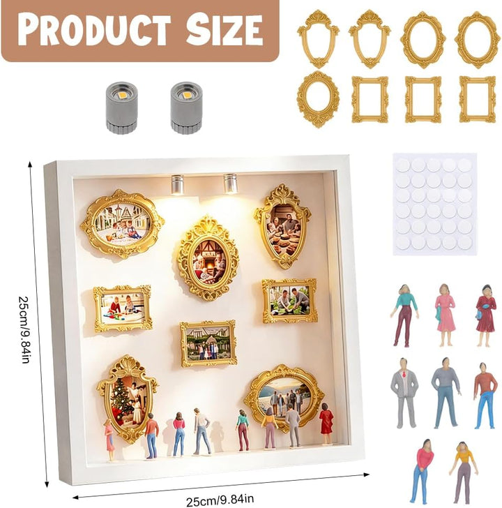 DIY Mini Museum Silhouette Box,Neu Kreatives Erinnerungsdisplay Kit,Minis Vintage Bilderrahmen Mit G