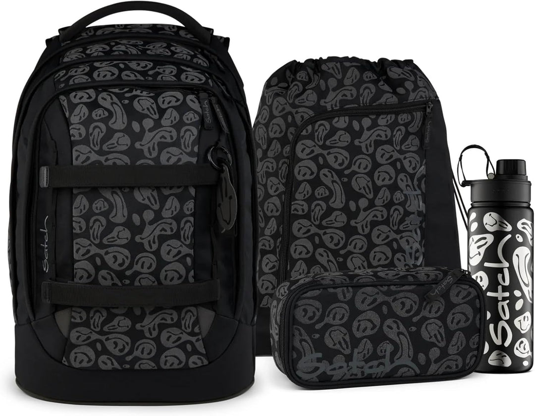 Satch Pack Set Set 4 teilig ab 5. Klasse ergonomisch 30L Stauraum mit Schlamperbox Trinkflasche Spor