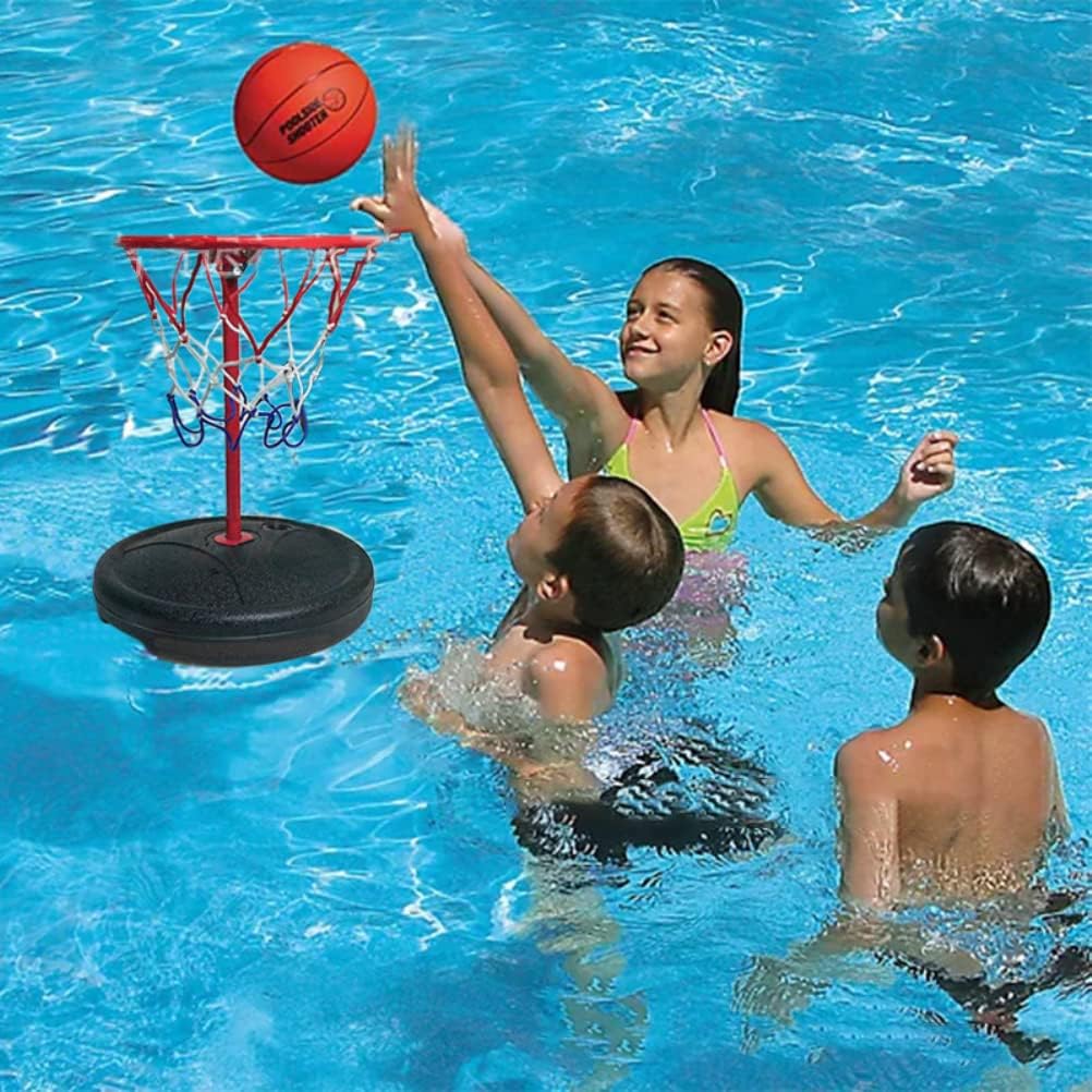 Schwimmbecken-Basketballkorb, Schwimmender Kunststoff-Metall-Basketballkorb mit 35 Cm Höhe, Tragbare