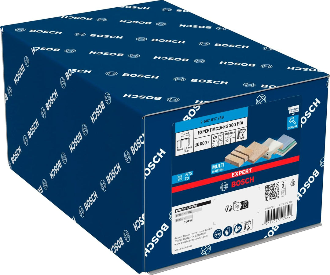 Bosch 144x EXPERT MC16-KG G ETA Klammer mit mittlerem Rücken, 1,6/16 g (für Bauholz, Spanplatte, Län