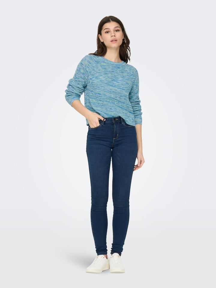 ONLY Damen Onlnina Ls Short O-neck Cc Knt XS Mist Green/Detail:multi Twist, XS Mist Green/Detail:mul