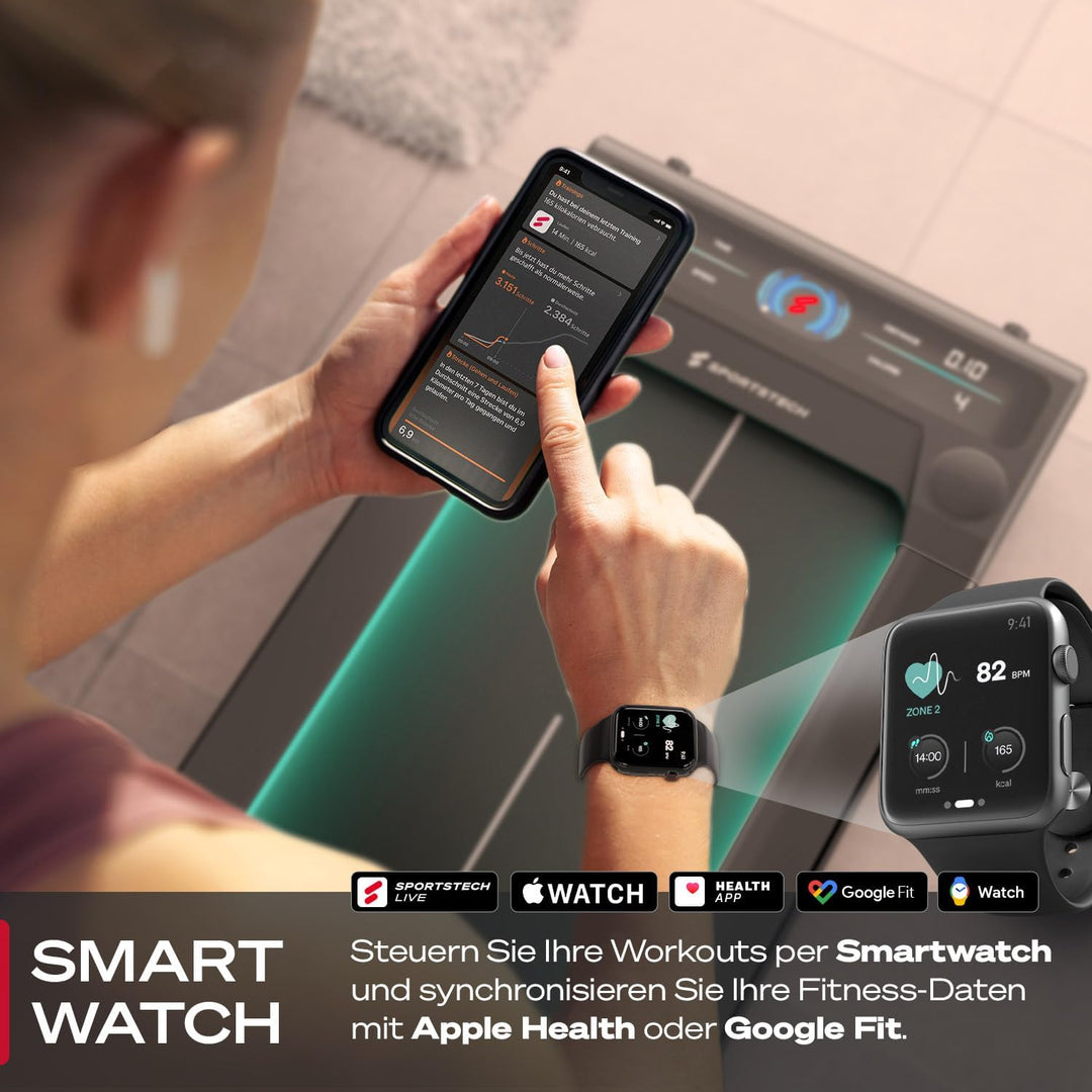 Sportstech Laufband für Zuhause, Walking Pad, 1-8km/h, Under Desk Treadmill, 11,5% Steigung, Ultra-l