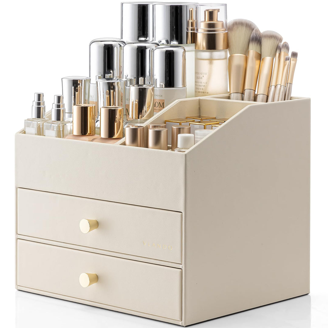 Vlando Make up Organizer mit 3 Schubladen, Schminktisch Organizer, Kosmetik Organizer, Schmink Organ
