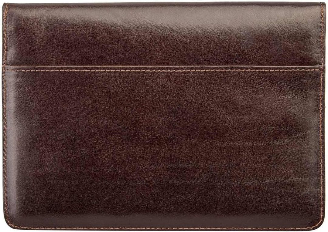 Maxwell Scott Handgefertigte Leder Reisedokumentenmappe Torrino in Dunkelbraun, Dunkelbraun
