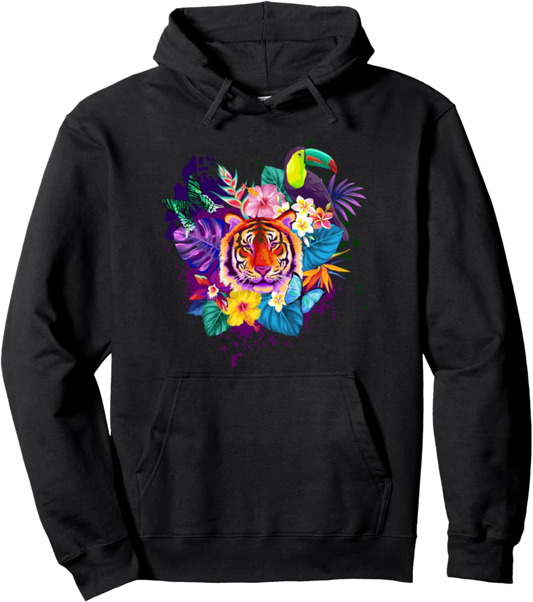 Paradise Tiger Graphic Tees - Novelty T-Shirt & Cool Designs Pullover Hoodie