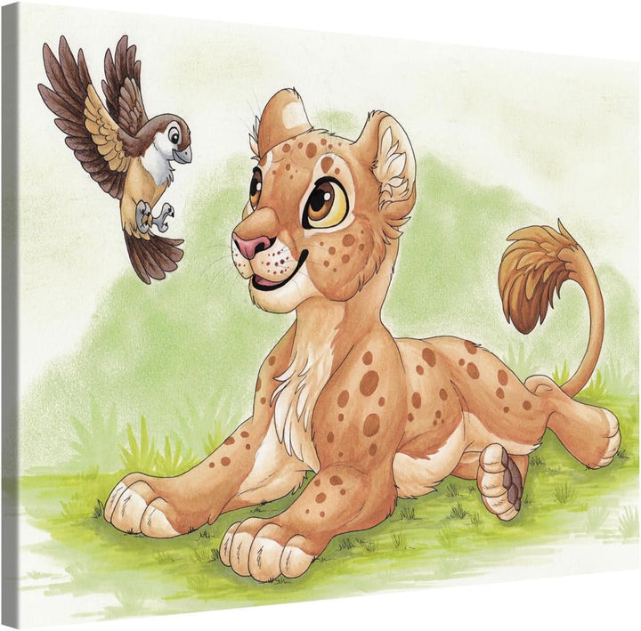 Picanova – Hi Birdie 100x75cm – Premium Leinwanddruck – Kunstdruck Auf 2cm Holz-Keilrahmen Für Schla