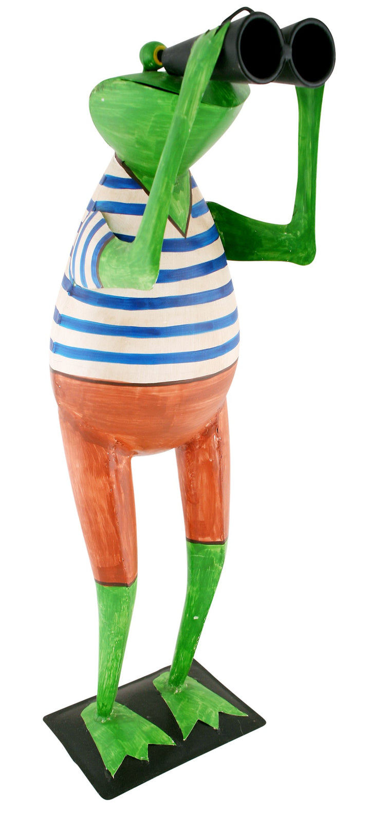 Exner Frosch Spanner Dekofrosch mit Fernglas Metall bemalt