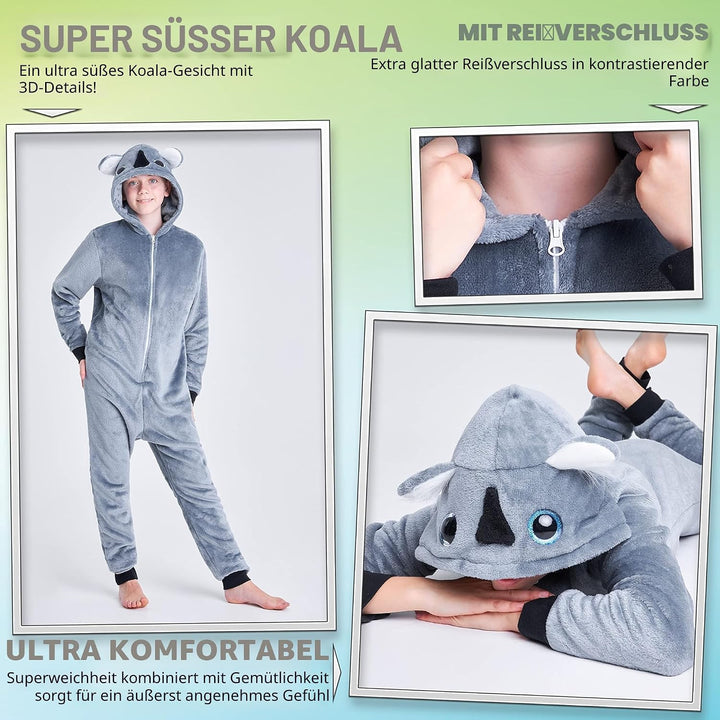 CityComfort Jumpsuit Kinder Einteiler Fleece Overall Onesie Kinder Mädchen Jungen 4-14 Jahre 5-6 Jah