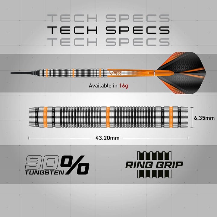 RED DRAGON Amberjack Series Softip Profi Dartpfeile 18 Gram Darts Set mit Flights und Schäfte Amberj