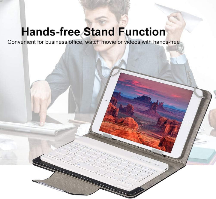 7 Zoll Bluetooth Tastatur und Abdeckungsset, PU Leder 7'' Ultradünne Bluetooth Tastatur Schutzhülle