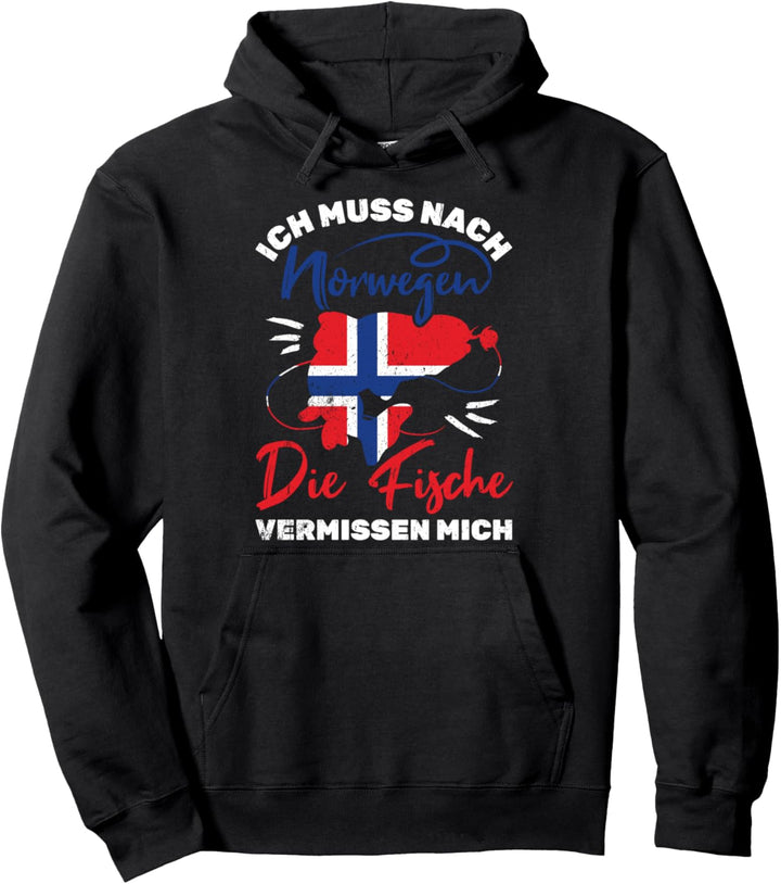 Ich muss nach NORWEGEN die Fische vermissen mich Spruch Pullover Hoodie