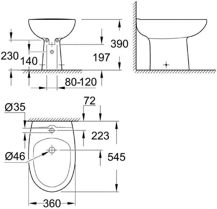 Grohe Standbidet BAU Keramik 39432 alpinweiss, 39432000