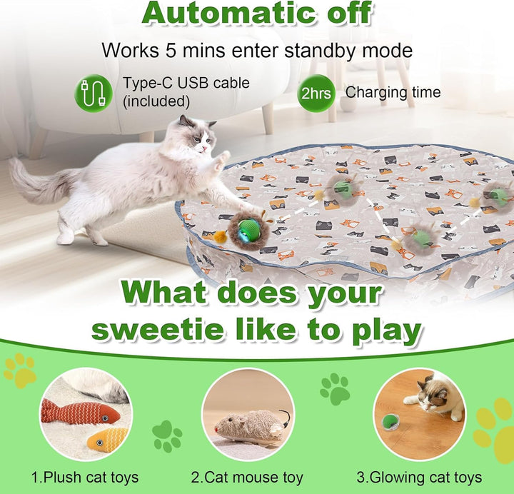 Interactive katzen spielzeug, Katzen Spielteppich, Katzenspielzeug Selbstbeschäftigung Matte Mit Bal