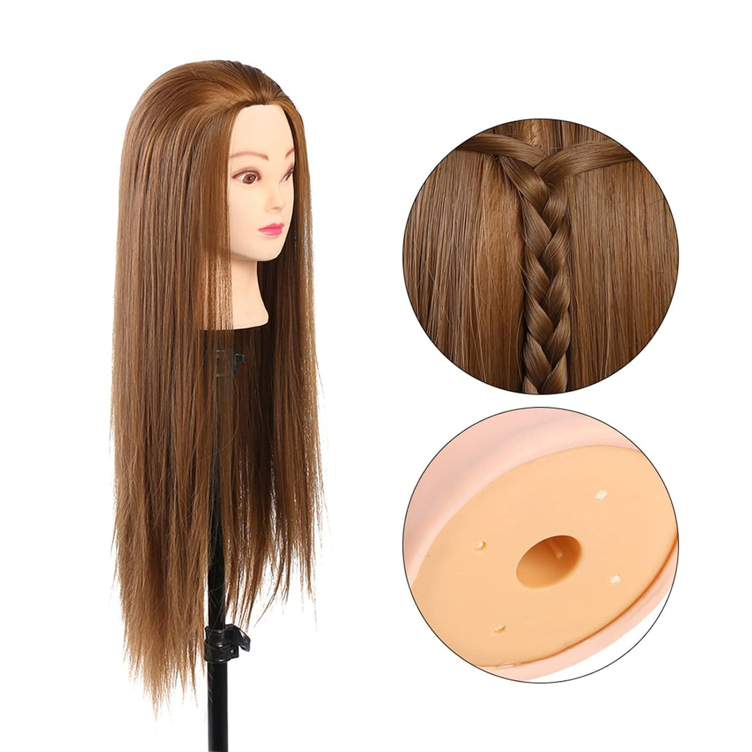 Hairart Seidiges Echthaar-Puppe, 28 X 19 X 16 Cm, Make-up-Schaufensterpuppe, Friseur-Training, Kosme