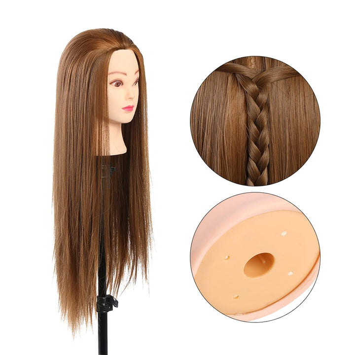 Hairart Seidiges Echthaar-Puppe, 28 X 19 X 16 Cm, Make-up-Schaufensterpuppe, Friseur-Training, Kosme