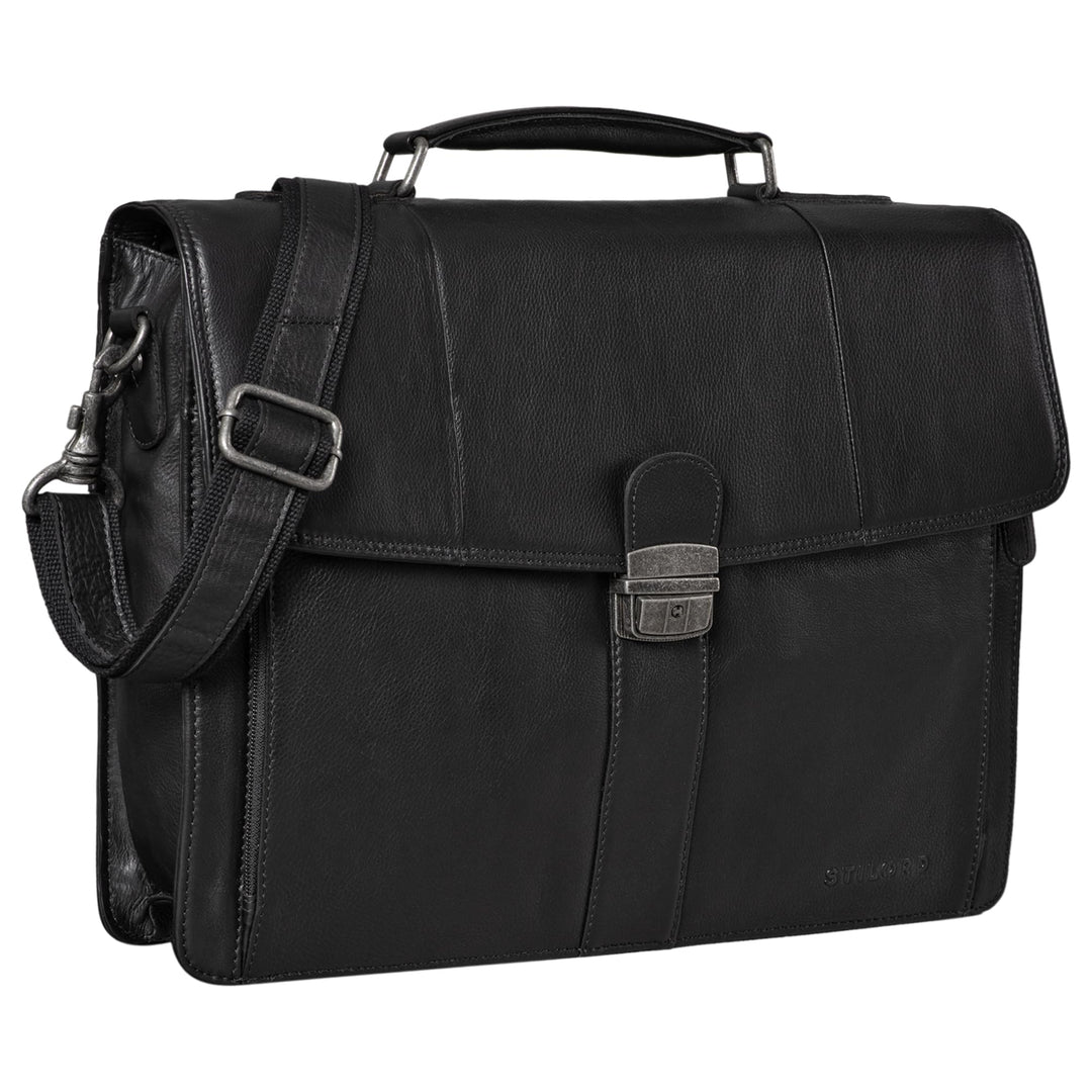 STILORD 'Havanna' Leder Businesstasche A4 Gross Klassische Aktentasche Arbeitstasche Abnehmbarer Sch