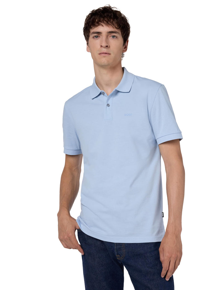 BOSS Herren Pallas Short Sleeve Polo Shirt Poloshirt S Dusty Blue, S Dusty Blue