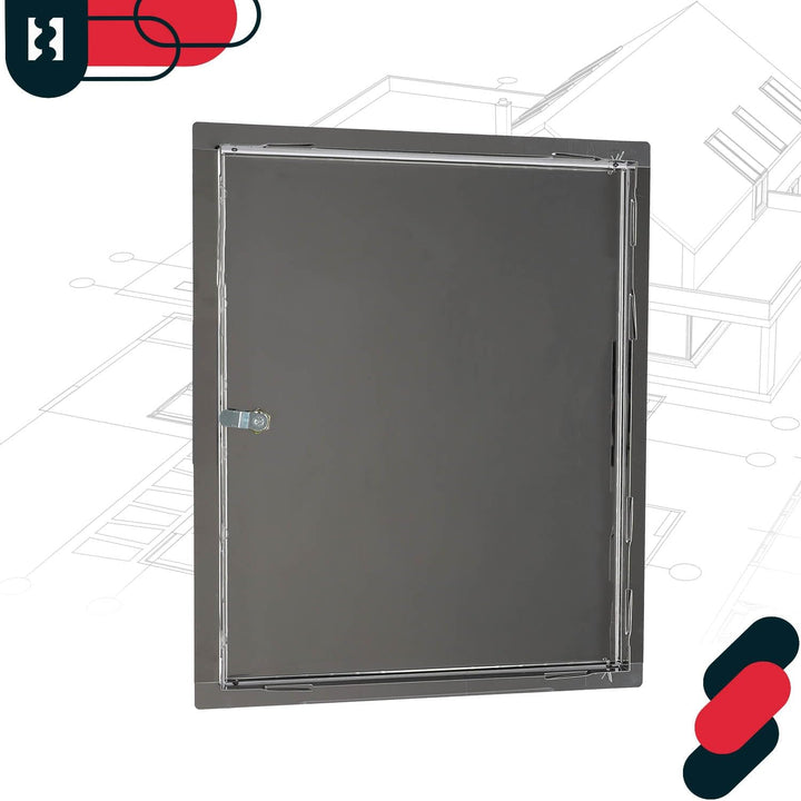 KOTARBAU® Revisionsklappe Grösse 30x40cm mit Schlüssel Edelstahl Silber für Revisionsschächte, 30x40
