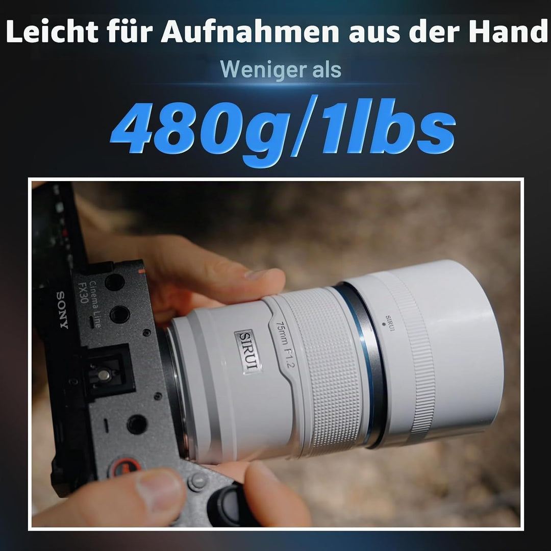 SIRUI Sniper 75mm Autofokus Objektiv F1.2 APS-C Telephoto Objektiv für A5 A6 A7 FX A9 ZV-E Series Ca