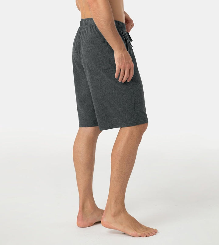 LAPASA Herren Pyjama Shorts mit Taschen, 2er Pack Pyjamahose Schlafshorts Baumwolle Kurze Schlafanzu