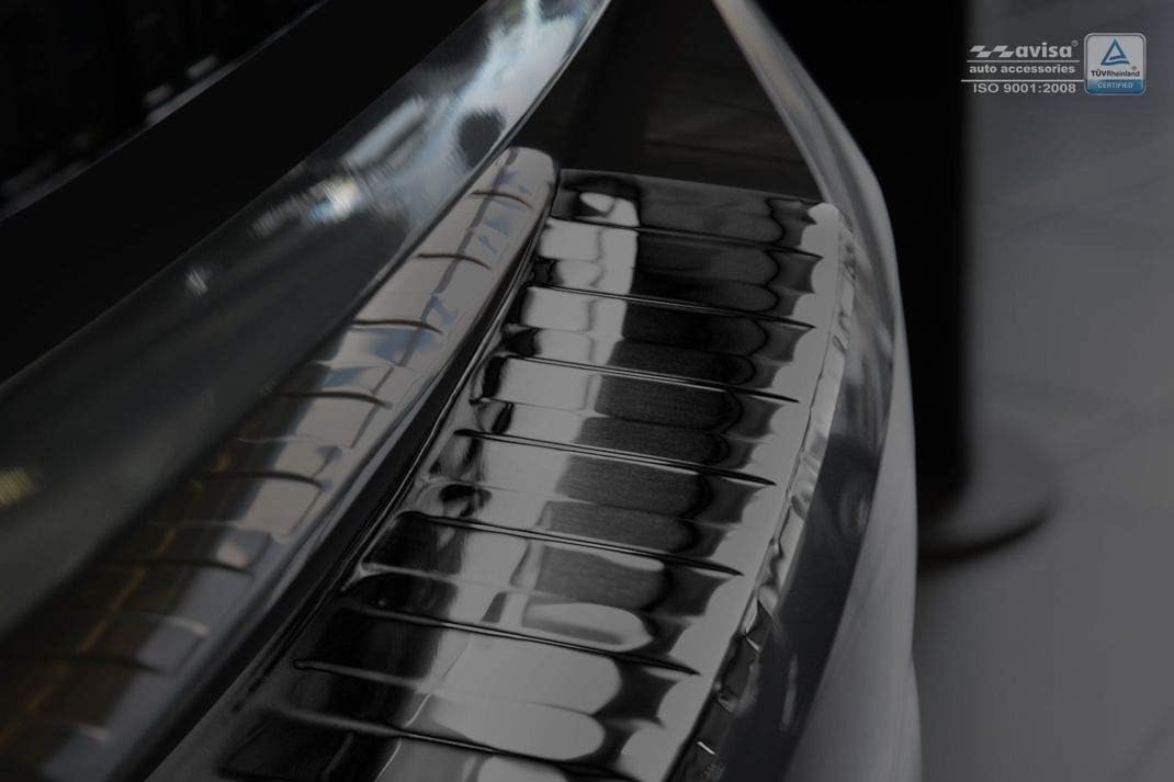 Avisa Schwarz Edelstahl Heckstossstangenschutz kompatibel mit BMW 3er (F31) Touring 2012-2015 & FL 2