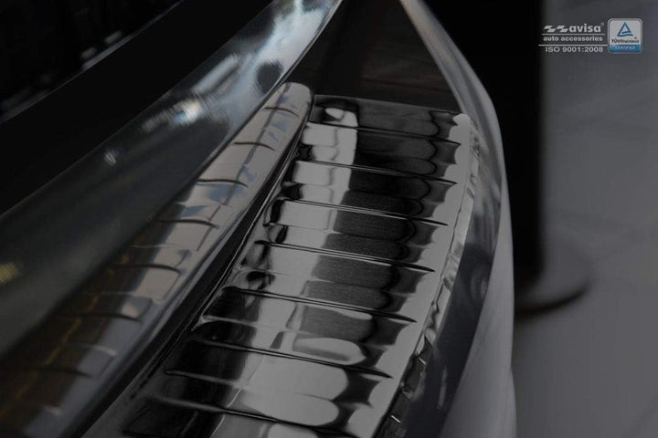 Avisa Schwarz Edelstahl Heckstossstangenschutz kompatibel mit BMW 3er (F31) Touring 2012-2015 & FL 2