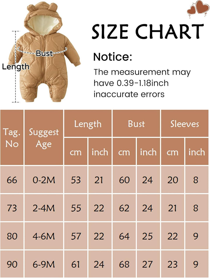 AIEOE Snowsuit Baby Daunenjacke Schneeanzug Winter Kapuzen Strampler Kleinkind Mädchen Jungen Jumpsu