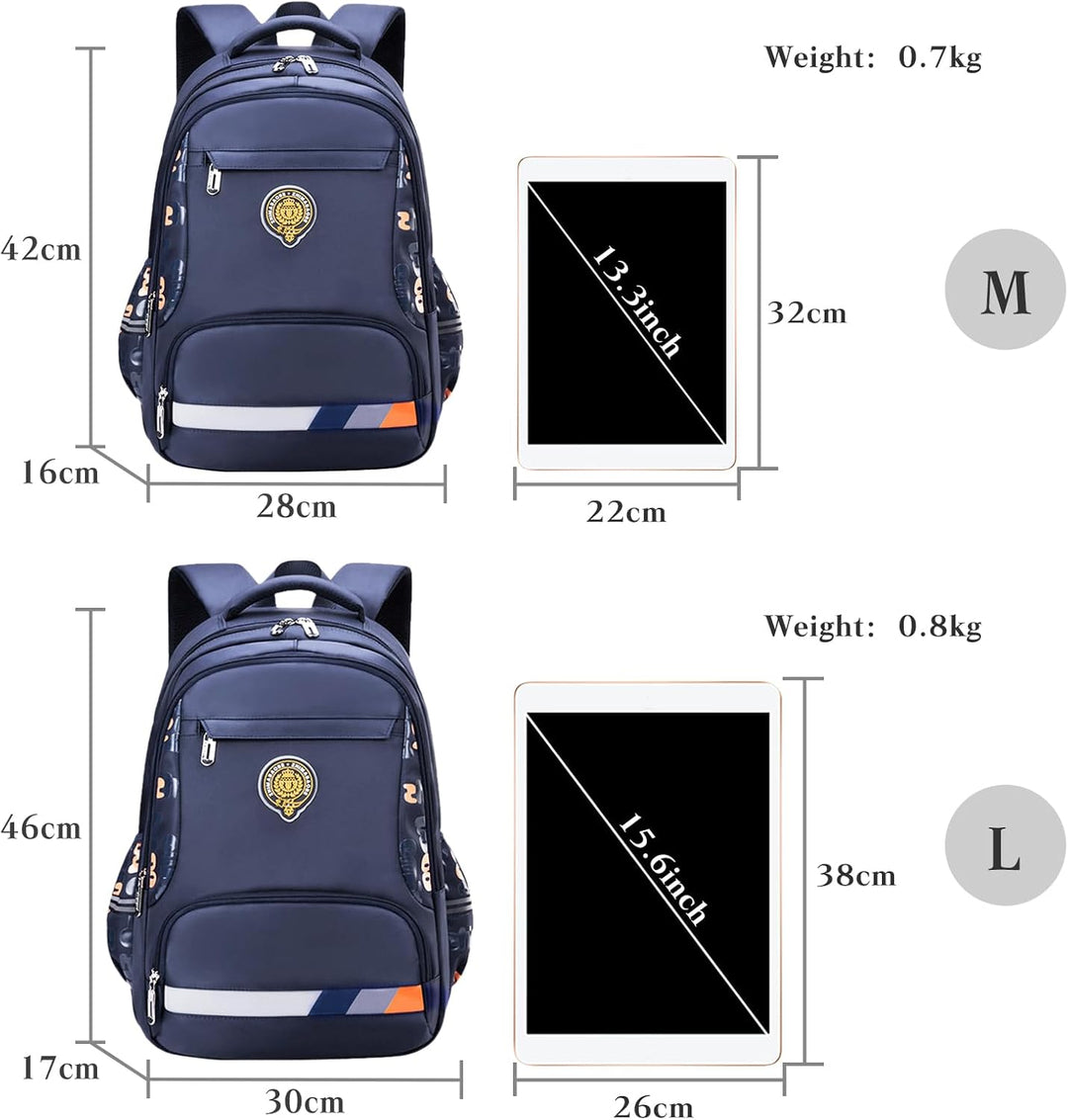 PORRASSO Schulrucksack Jungen Rucksack Schüler Daypack Ergonomischen Kinder Rucksäcke Reflektierende
