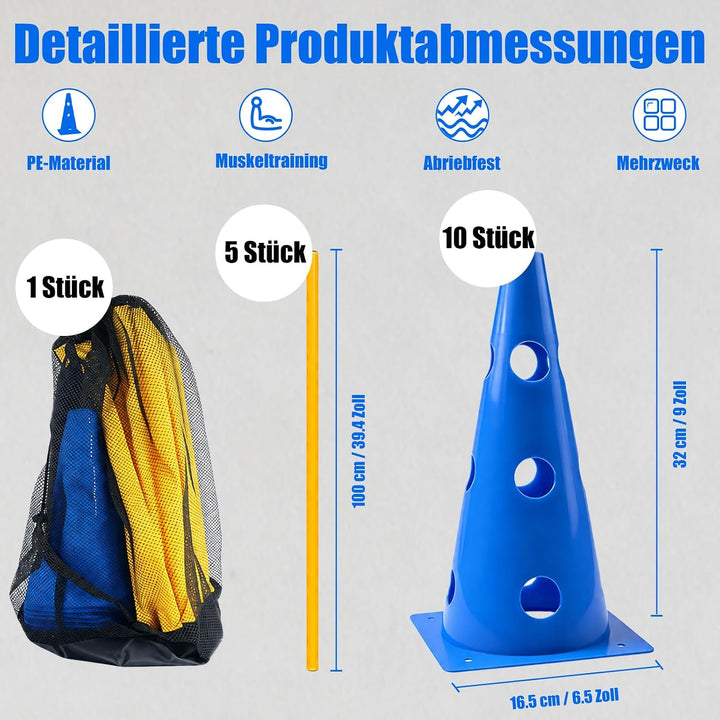 Agility Set Praktisches Steckhürden Set - Hunde Hürden Steckhürdenset