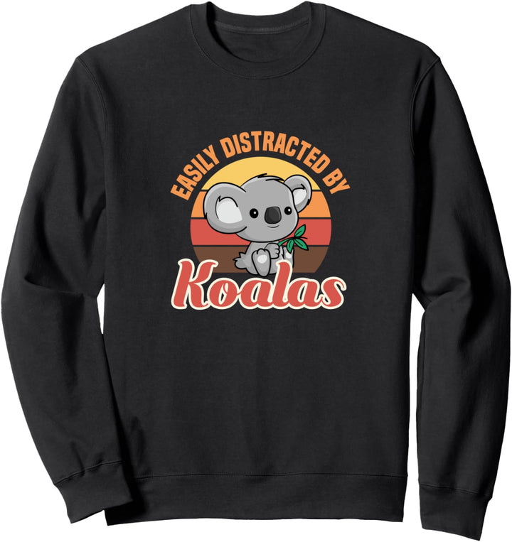 Abgelenkt von Koalas Niedlicher australischer Koala Wildlife Sweatshirt