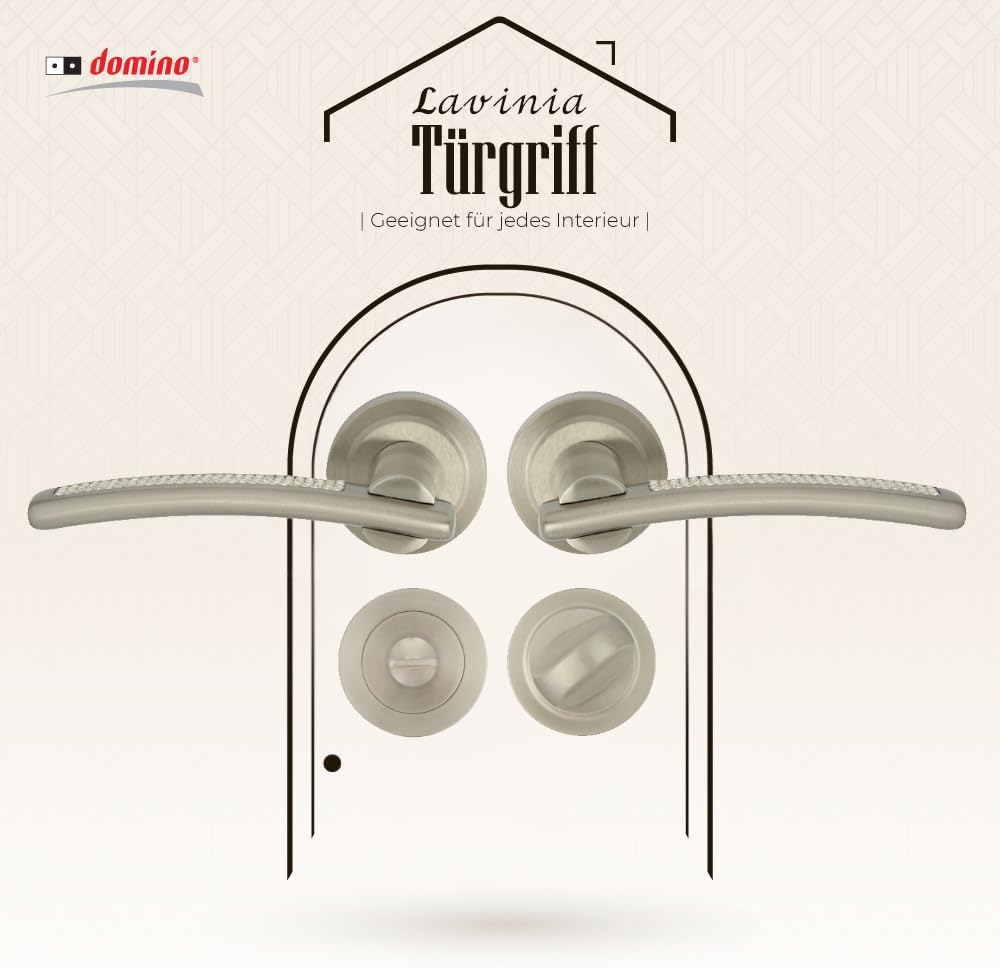 domino Türgriff LAVINIA-R M9 WC-Bad Drückergarnitur für Zimmertüren Türdrücker-Set Rosetten-Garnitur