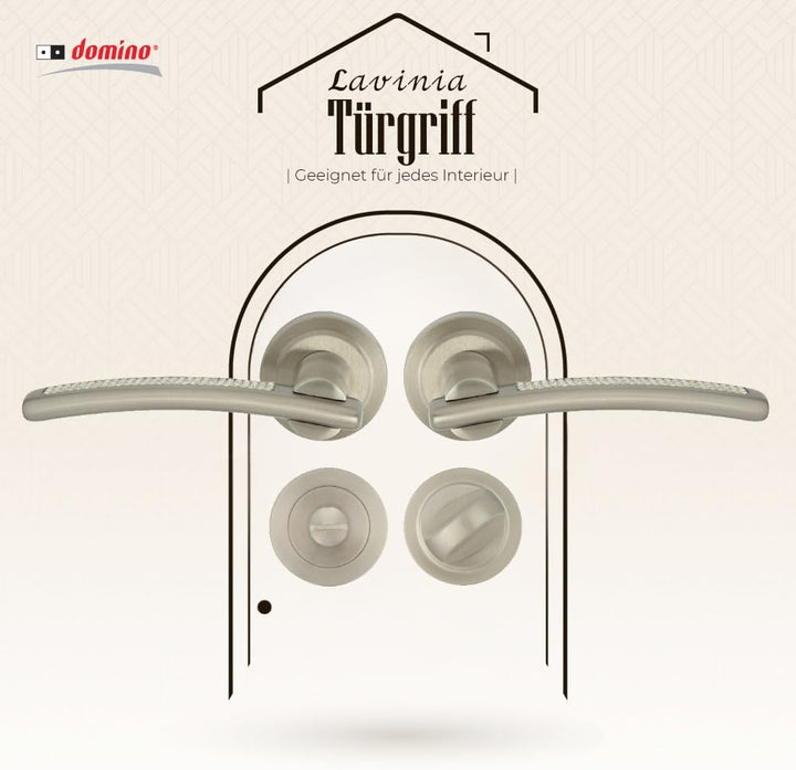 domino Türgriff LAVINIA-R M9 WC-Bad Drückergarnitur für Zimmertüren Türdrücker-Set Rosetten-Garnitur