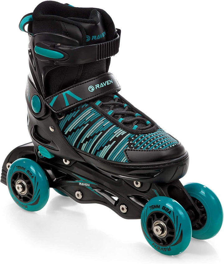 RAVEN 3in1 Inline Skates Triskates Rollschuhe Inliner für Kinder und Erwachsene verstellbar 33-36 (2