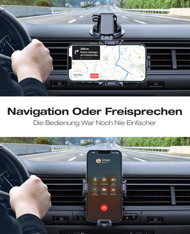 [𝙐𝙥𝙜𝙧𝙖𝙙𝙚 𝙎𝙖𝙪𝙜𝙠𝙧𝙖𝙛𝙩] VICSEED Handyhalterung Auto [Fällt Nie ab] 3 in 1 Kfz Handyhalter Saugnapf &amp; Lüf