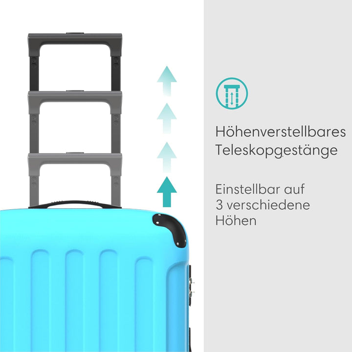 Voyagoux Kofferset 3 teilig - 14L, 35L & 72L, Hartschalenkoffer Set, TSA-Schloss, ABS, 4X 360° Rolle