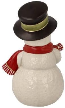Goebel Figur Schneemann Zwitscherndes Vogelpaar, aus Steingut gefertigt, Höhe 12cm, 66-704-40-1