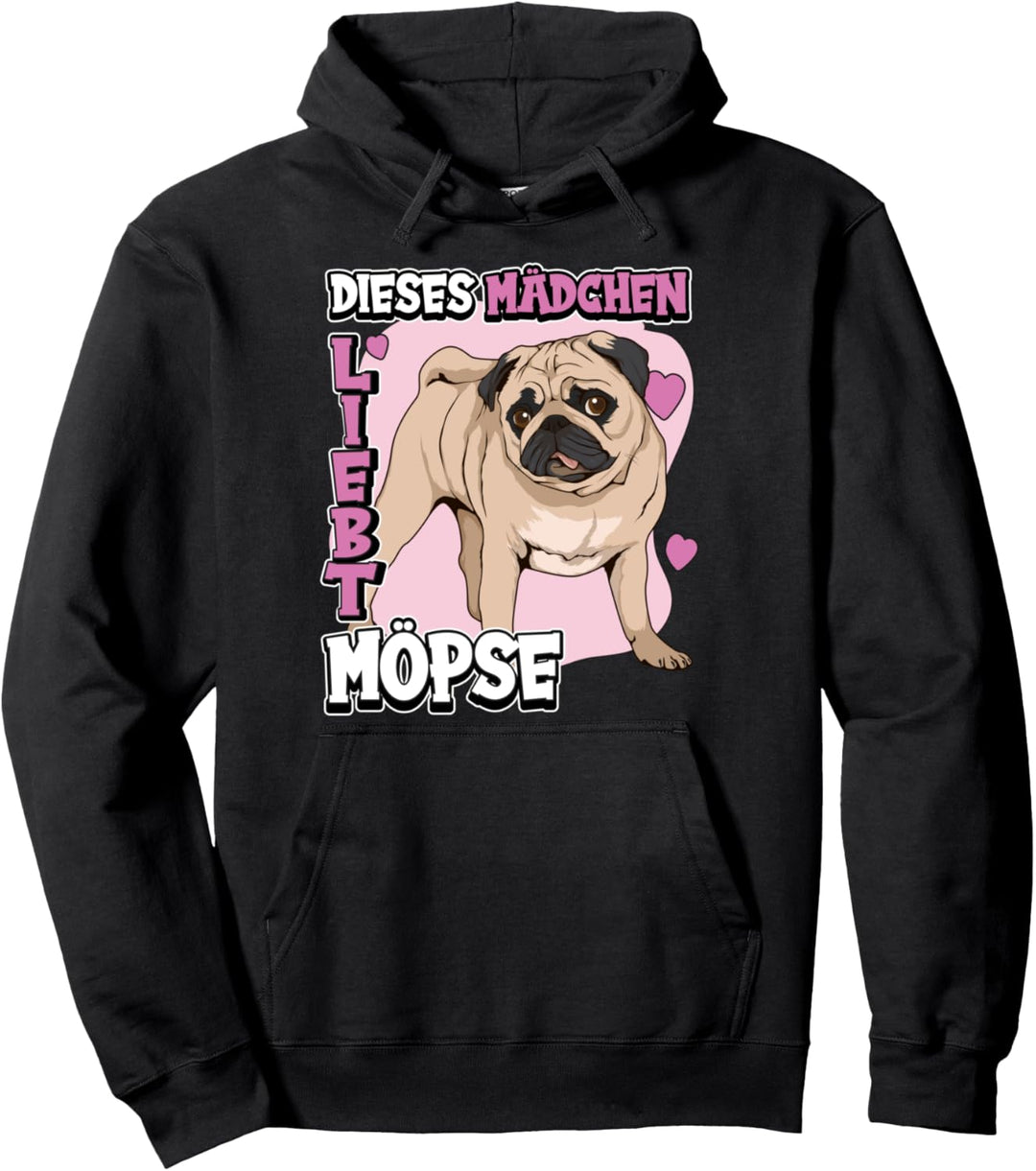 Kinder Mops Sachen Hundehalter Dieses Mädchen liebt Möpse Pullover Hoodie