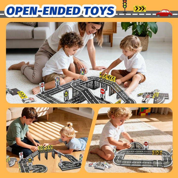 Magnetische Bausteine,46PCS Magnetbausteine Spielzeug für 3 4 5 6 Jahre alt Jungen Mädchen, Magnet F