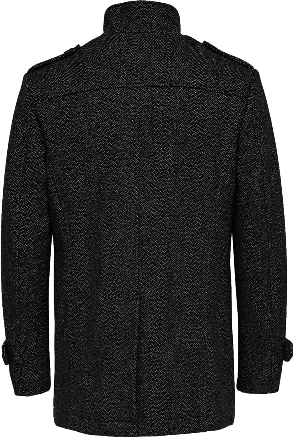 SELECTED HOMME Mantel Slhcovent Wollmantel Wintermantel Einreiher Herrenmantel M Schwarz/Weiss, M Sc